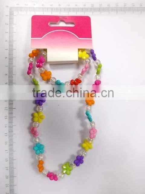 2016 multicolor beaded necklace bracelet set for children