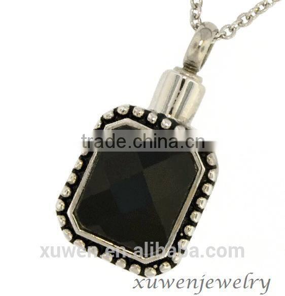 casting single stone 316l stainless steel keepsake jewelry cremation ashes pendant