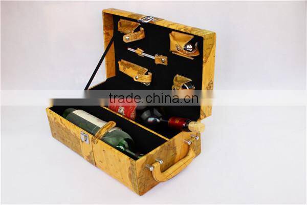 luxury wine set in a wooden box made in china