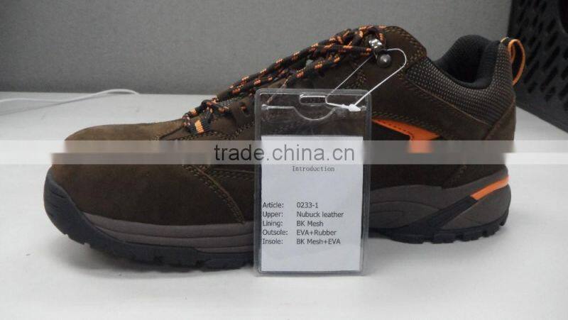 high quality low price nubuck leather eva+ rubber outsole safety shoes 0233-1