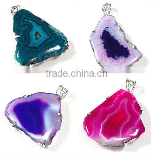 925 Stamped Sterling Silver Citrine Semi Precious Gemstone Pendant