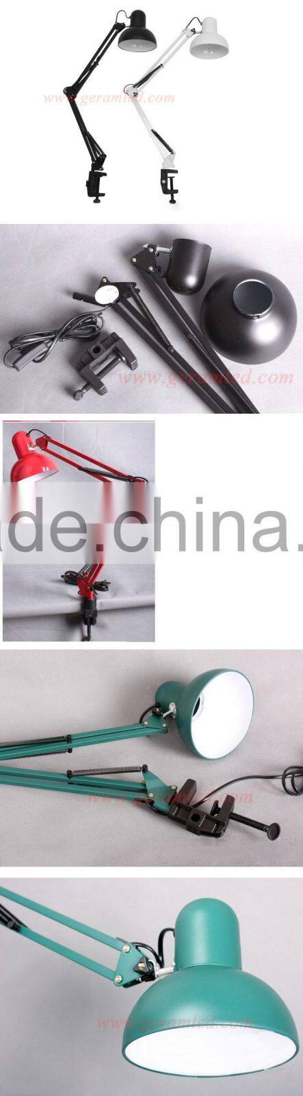 Clamp Reading Lamp, Swing Arm Office Desk Lamp, Chinese Classic Metal Office Table Lamp