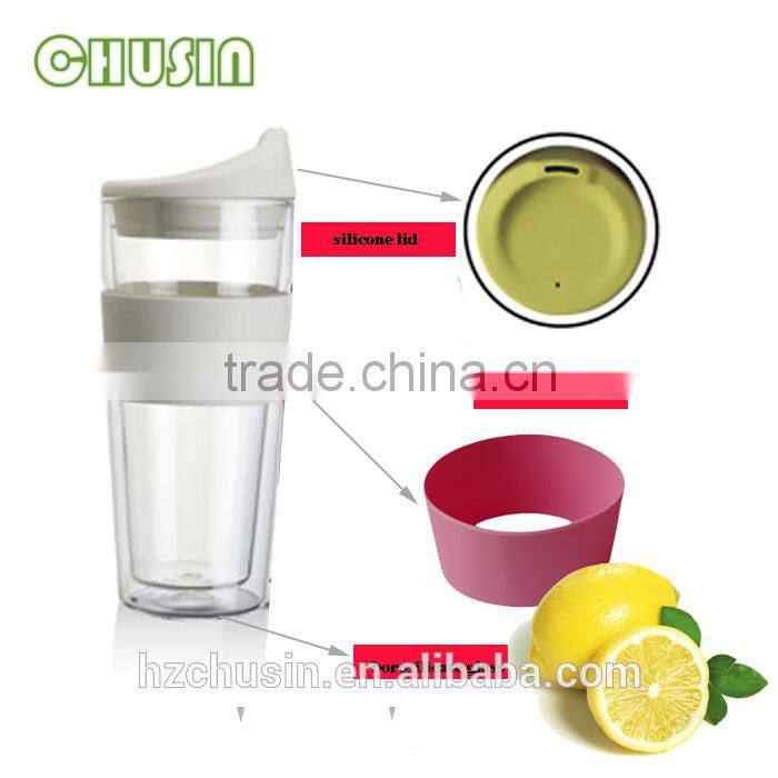 HOT selling glass mug/glass cup/coffee cup with silicone lid silicone handle wholesale