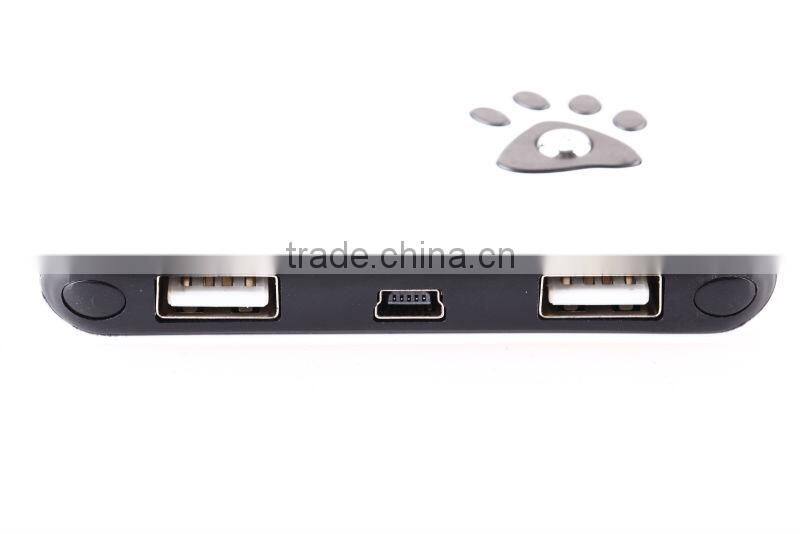 6000mah bear paw dual USB battery charger power bank