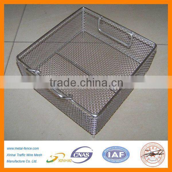 Rectangle stainless steel wire mesh basket/storage metal welded wire mesh basket
