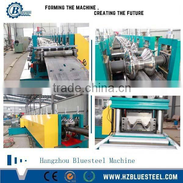 Three Wave Guardrail Roll Forming Machine PLC With Automatic Continuous Cutting