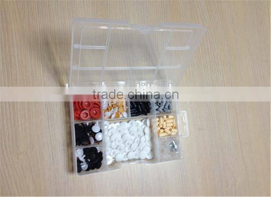 clear plastic storage box with compartment