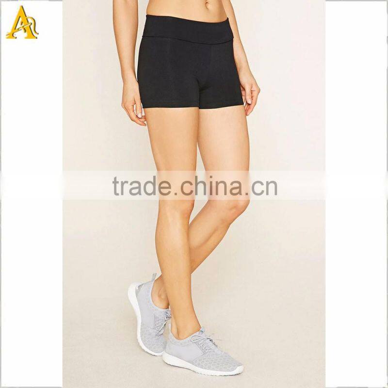 Custom plain women gym training spandex shorts