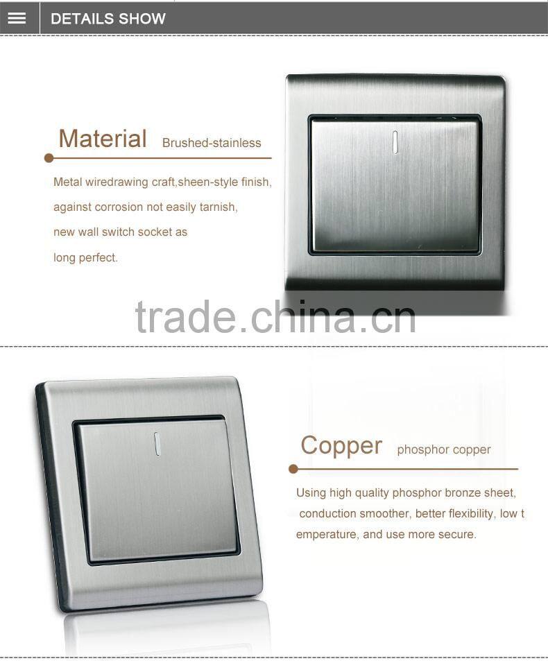 stainless steel 1 gang wall light switch