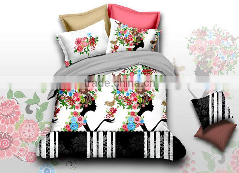 3D Graphic Flower Faction Girl Print Bedding Set Quilt Shell Pillowcase BedSheet