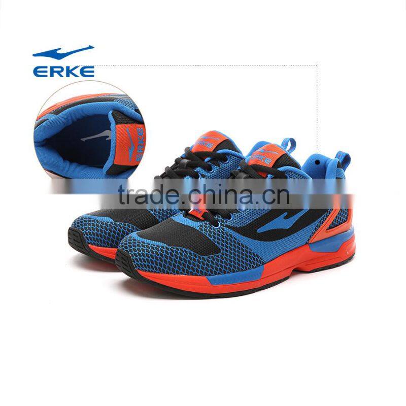 ERKE wholesale dropshipping china sports brand black white knitted mesh mens running shoes