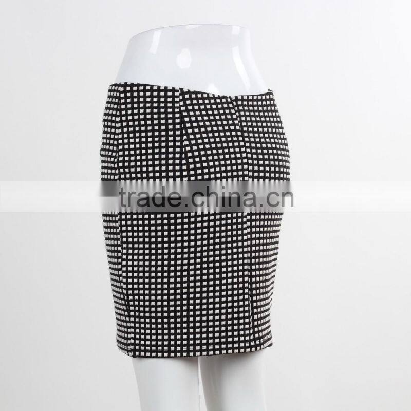 F5S43018 Latest Fashion Women Check Grid Mini Skirts