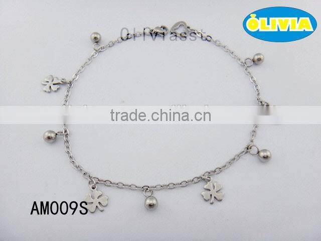 Olivia Jewelry Women's Charm Chain Anklet Wholesale Gold Plated Anklet With Flowers Charms