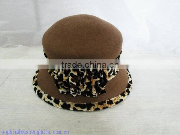 Wool Felt Hats Ladies Winter Hat Black Bucket Church Hat