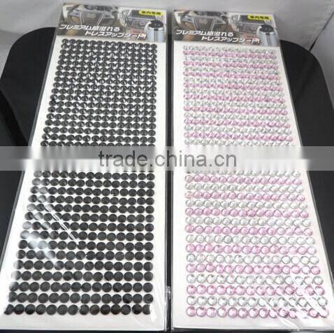 Colorful mirror phone car round rhinestone acrylic diamond sticker