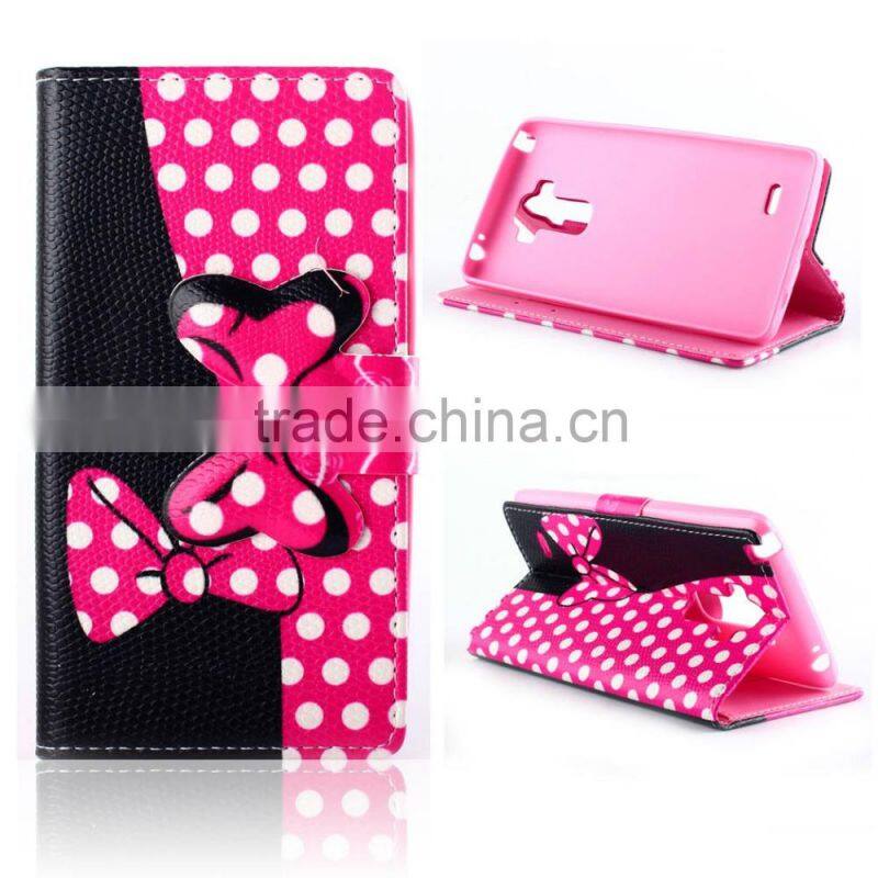 Wallet leather case with card pockets for LG G4 Stylus, For LG G4 Stylus leather case, Customized is acceptable