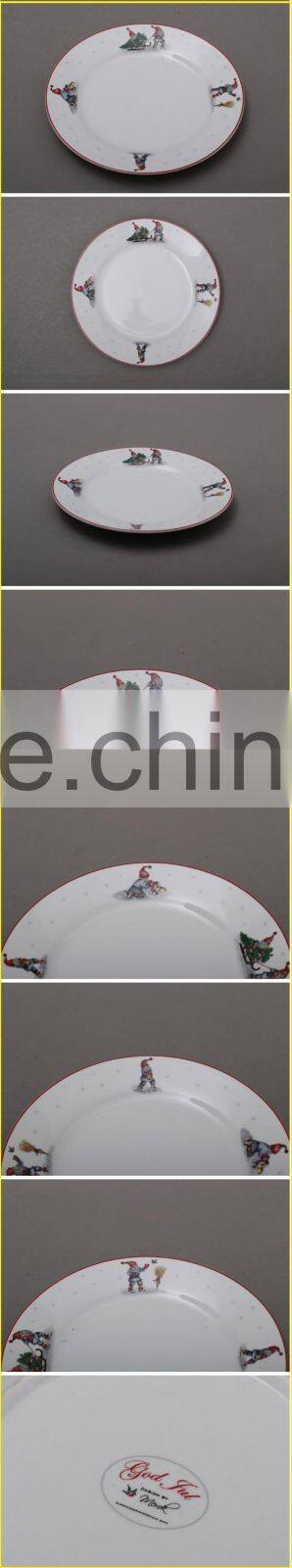 Christmas Ceramic Plate, Cheap Dinner Plate Wholesale,White Porcelain Plate
