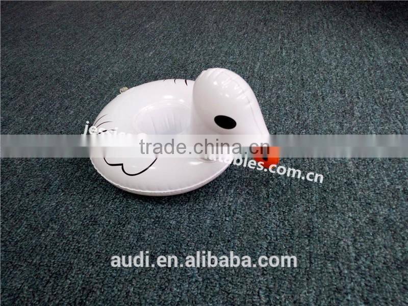 Plastic inflatable floating swan cup holders