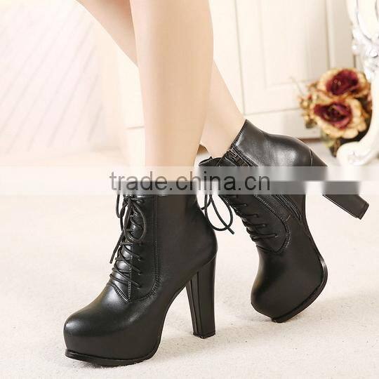 2016 Wholesale women ankle boots comfortable chunky heel boots PM3168