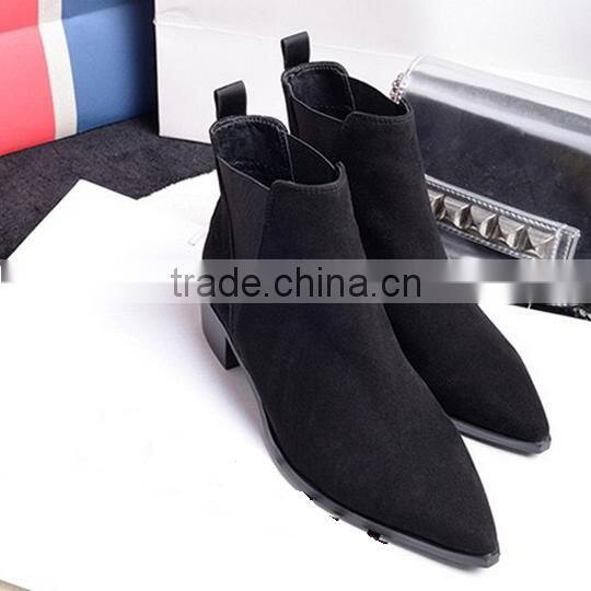 2015 British fashion design genuine leather martin ladies boots new fashion pointed toe suede ankle boots CP6699