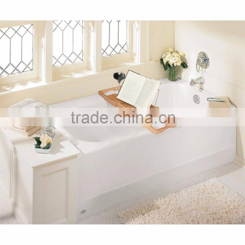 Bamboo Bathtub Caddy with Extending Sides and Adjustable Book Holder
