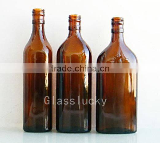 Wholesale brown empty glass bottle for wine and medicine