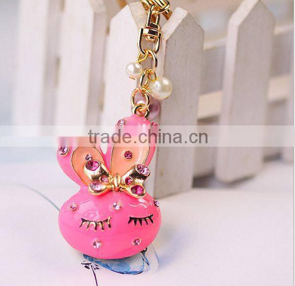 2014 Hot selling Animal Cute Drip Rabbit Key Chain, Gift Bag Pendant ZTKC-159
