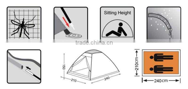 2016 High Quality Waterproof Cheap Folding Camper Tent Outdoor Camping