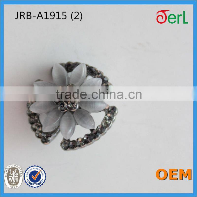 New!!!Beautiful Hotsale Flower-shaped Crystal Cat's Eye Stone Rhinestone Button for Garment Decoration
