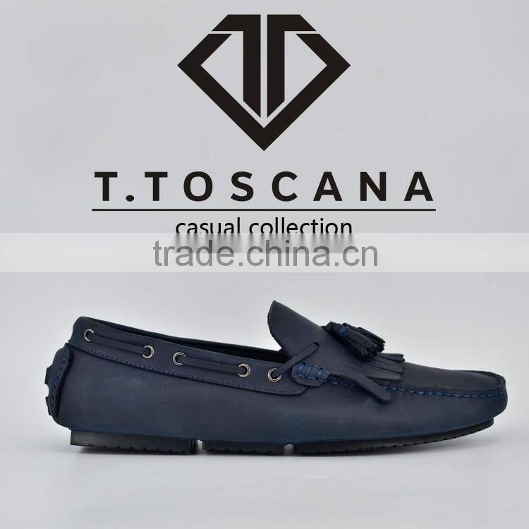 Navy nubuck leather tassels upper with buckle men leather casual shoes dubai shoes