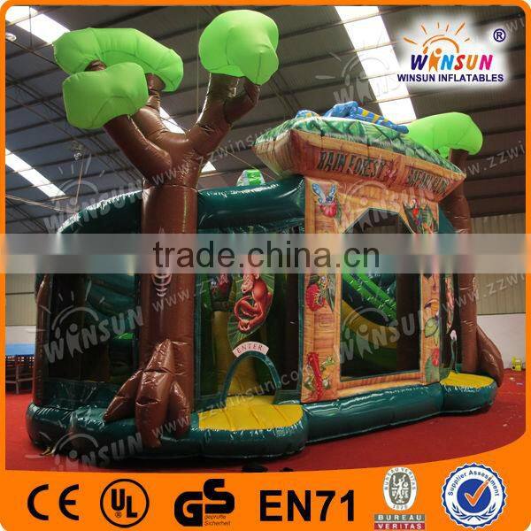 Hot!! rainforest theme WSS-022 inflatable fox slide game