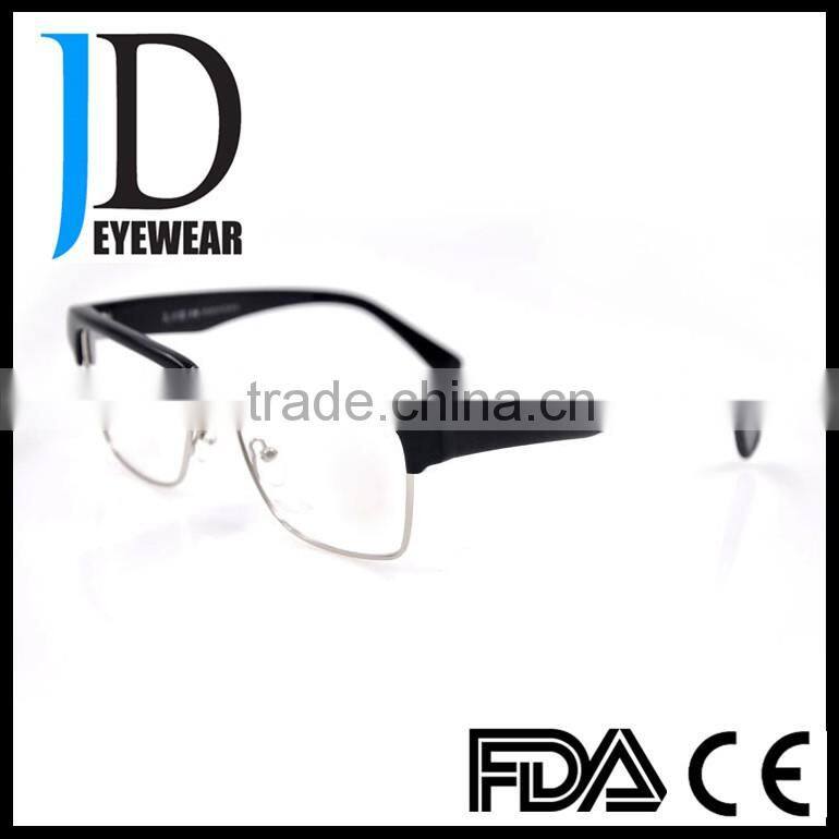 Fashion and latest design eyewear metal optical frames wholesale and promotion eyeglasses with wide temple
