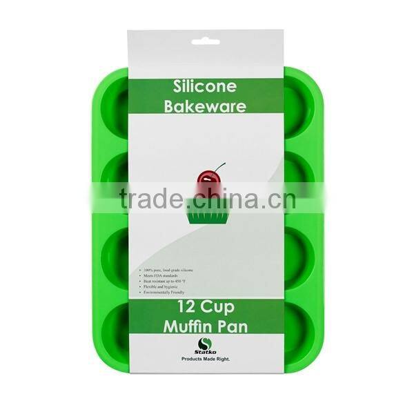 12 Cup 100% Pure Food Grade Silicone Muffin Pan