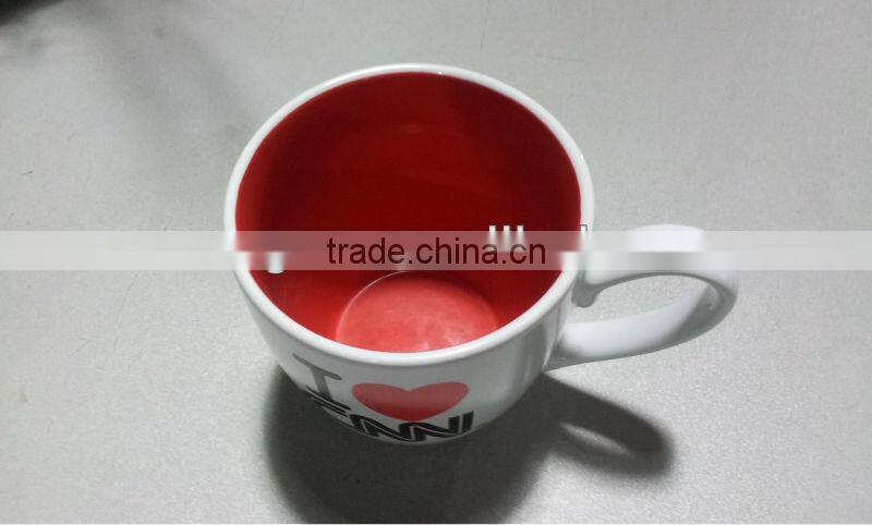 12oz ceramic red glazed stoneware coffee mug