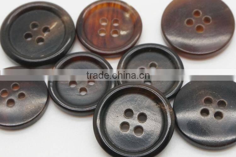 High End 4 Holes Real Brown Buffalo Horn Suit Button