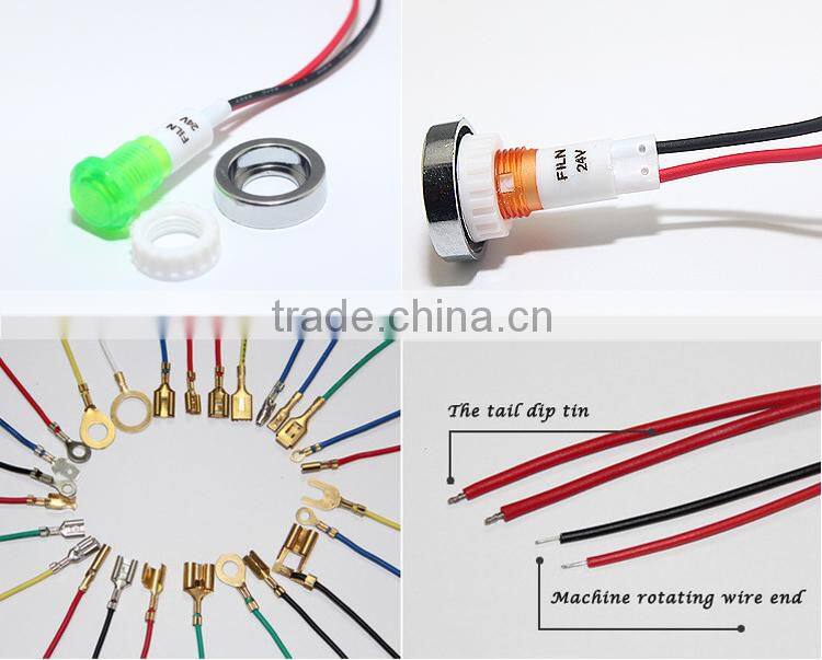 220VAC 10mm screw thread led indicator light with metal nut filn new product