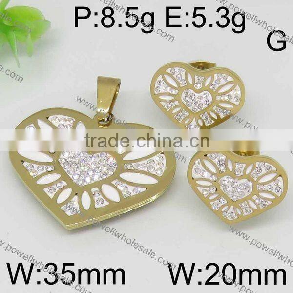 Powell wholesale fashion jewelry set gold color popular china suppliers