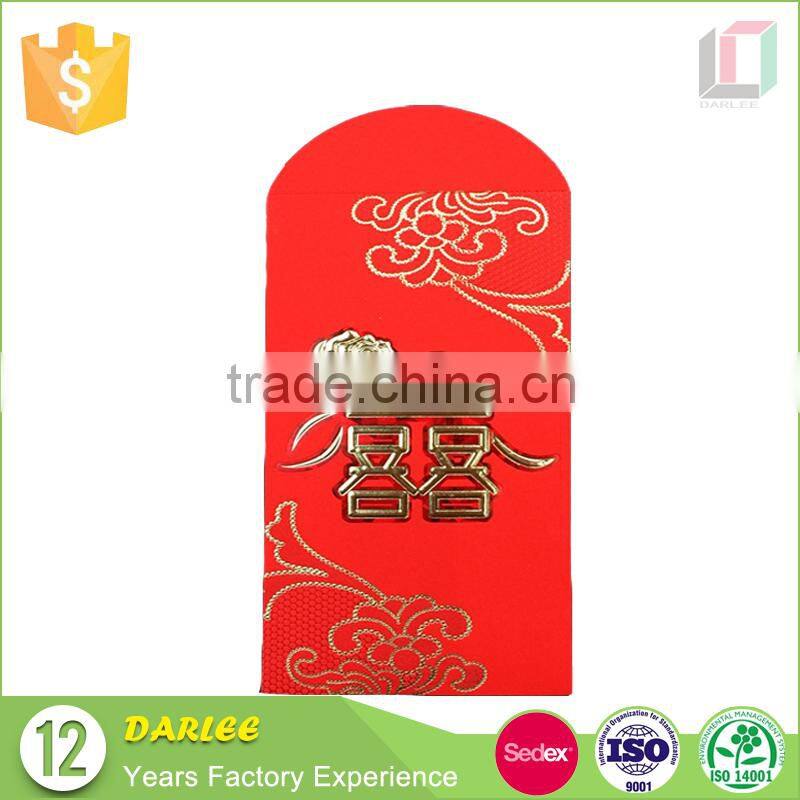 Wholesale custom printing chinese lucky gold wedding envelops