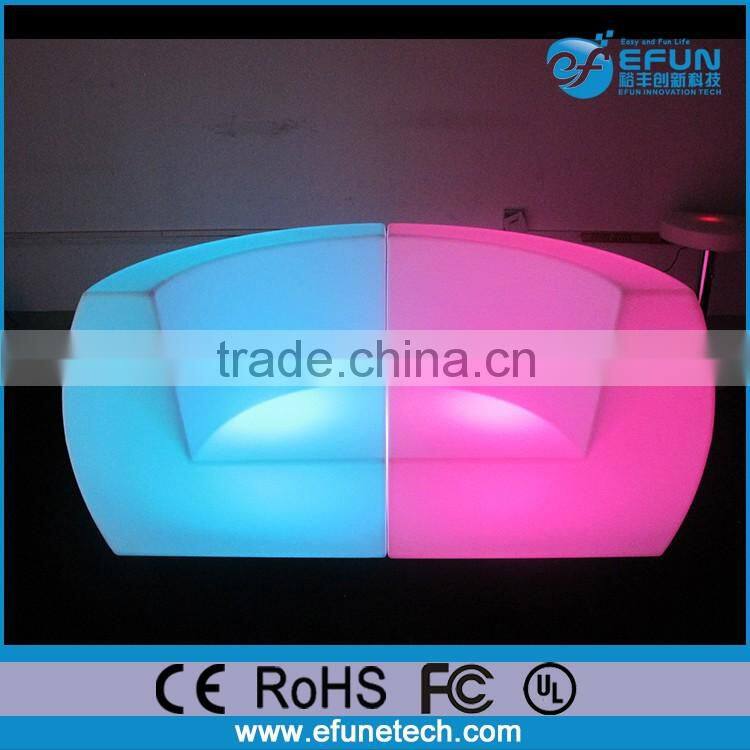 wireless rgb color changed outdoor curved corner sectional sofas with led lights