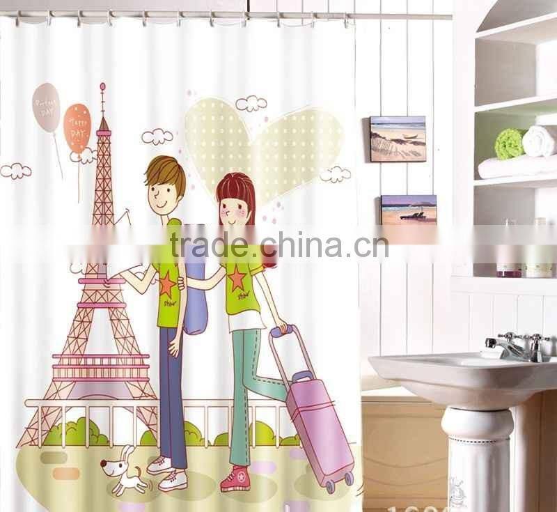 Full Printed Eiffel Shower Curtain