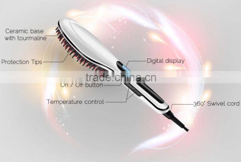 Hot selling high quality herstyler Hair Straightening Brush Lcd