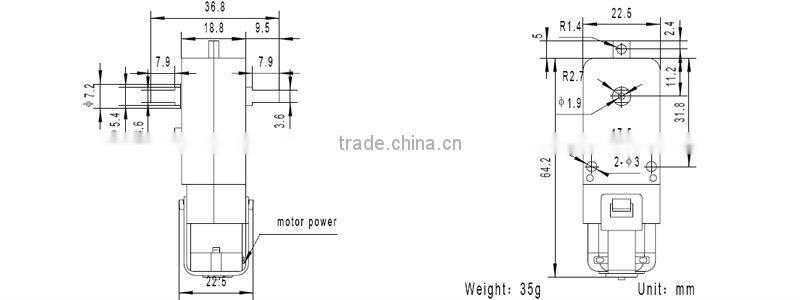 sigle side mini plastic gear robot motor