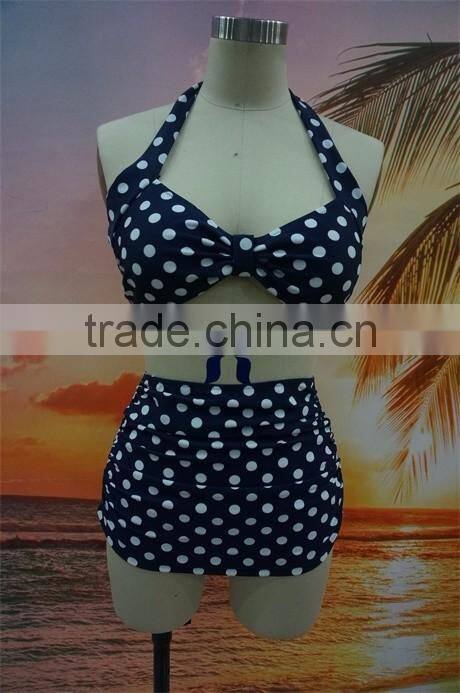 No MOQ Sexy Mature High Waist Halter Women Bikini