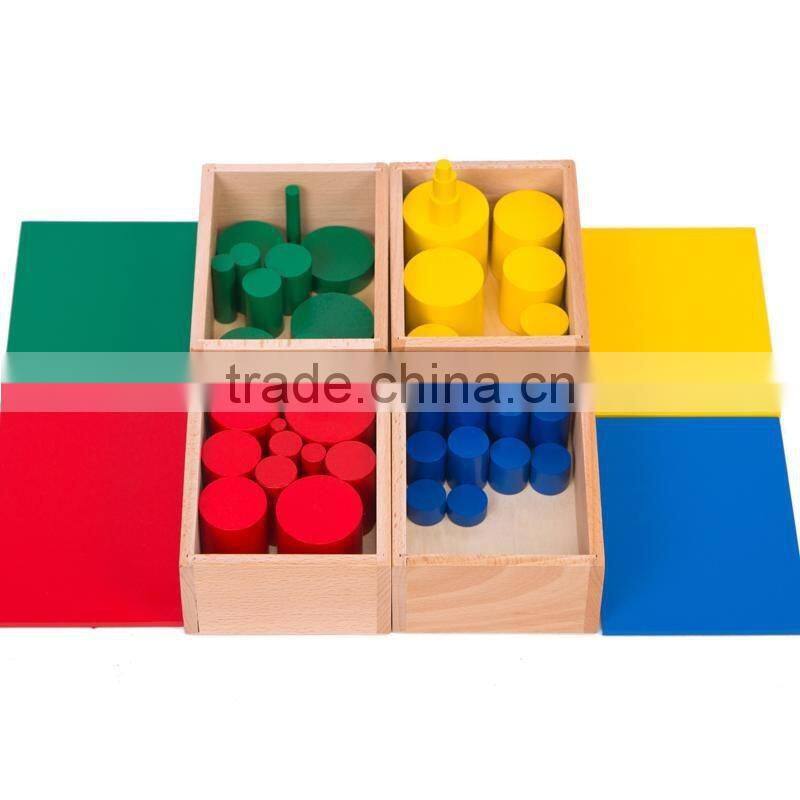 Educational toy colorful montessori material knobless Cylinders
