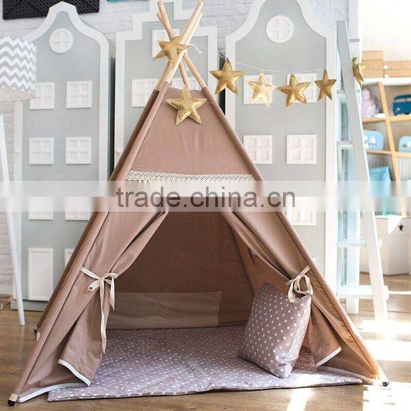 Promotional Kids Children play indoor room cotton canvas indian teepee tent