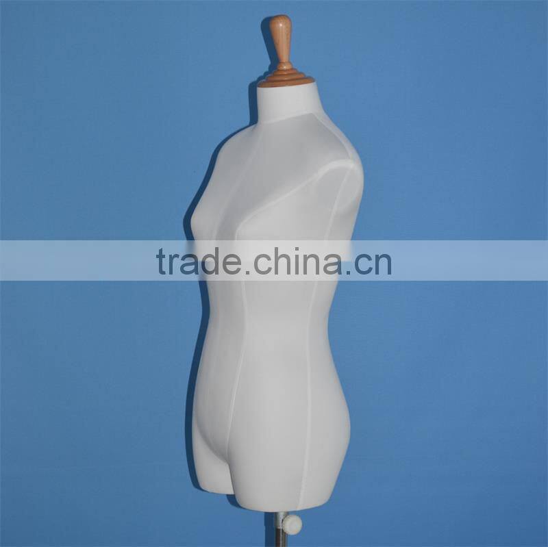 2016 hot sale torso dress form female mannequin with wood hand for display
