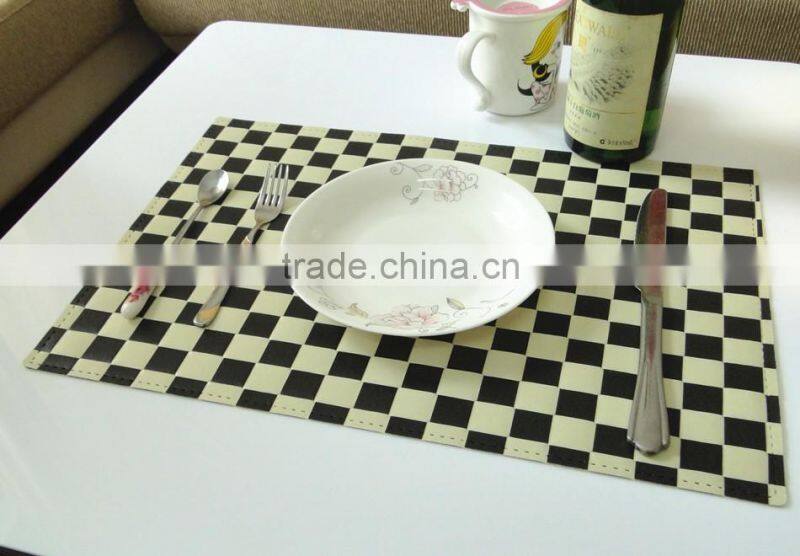 PP Plaid Placemats Washable Heat-resistant for Dining Table 45*30CM (Set of 12)