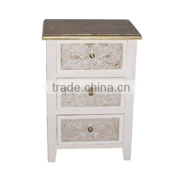Antique White Finish Wooden Cabinet Retro Wooden Carved Cabinet Cheap Wooden Cabinet Wholesale