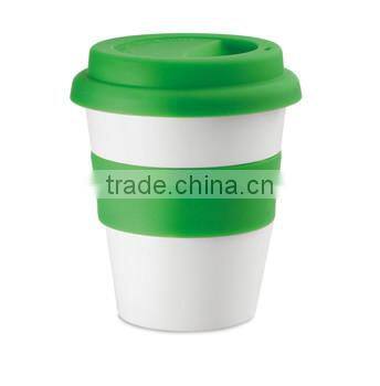 350ml glass mug with silicone lid