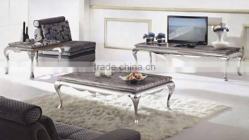 Silver metal corner table mirrored side table